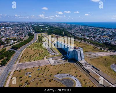 Schöne Luftaufnahme des Colon Lighthouse in Santo Domingo Dominikanische Republik Stockfoto