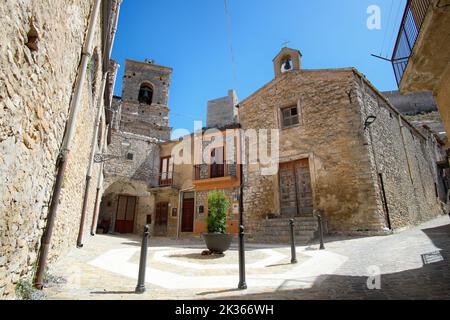 Alte Straße in Vicari, Westsizilien, Italien Stockfoto