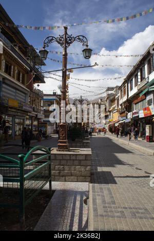 Leh ladakh Markt, Einkaufsstraße Stockfoto