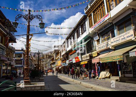 Leh ladakh Markt, Einkaufsstraße Stockfoto