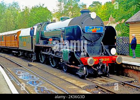 Schulen Klasse Lokomotive Nr. 926 Repton in Pickering Station, North Yorkshire, England Stockfoto