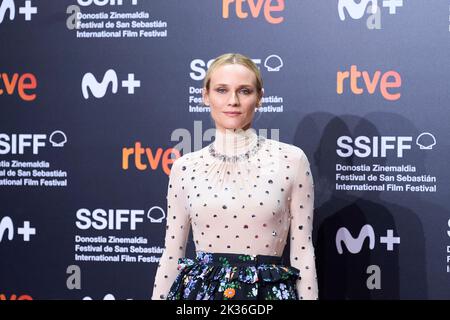 Diane Kruger nahm am 24. September 2022 an der „Marlowe“ und der Abschlusszeremonie des Roten Teppichs während des San Sebastian International Film Festivals 70. im Kursaal Palace in Donostia, San Sebastian, Spanien Teil. Foto von ABACAPRESS.COM Stockfoto