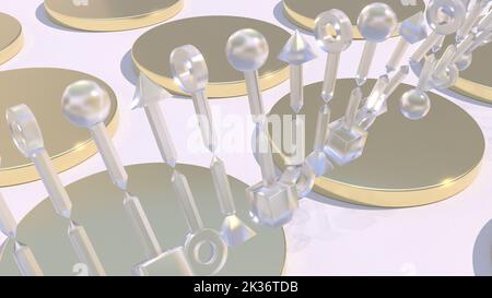 Glas DNA Medizin Forschung Wissenschaft Konzept Intro 3D Render Stockfoto