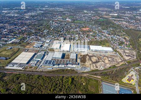 Luftaufnahme, Industriepark Schalker Verein, Europastraße, Gelsenkirchen-Bulmke-Hüllen, Gelsenkirchen, Ruhrgebiet, Nordrhein-Westfalen, Deutschland, DE Stockfoto