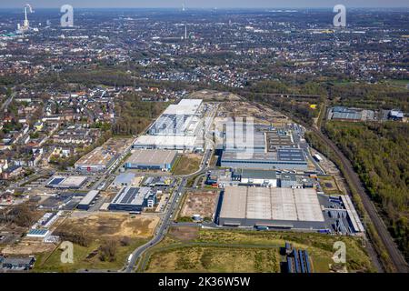 Luftaufnahme, Industriepark Schalker Verein, Europastraße, Gelsenkirchen-Bulmke-Hüllen, Gelsenkirchen, Ruhrgebiet, Nordrhein-Westfalen, Deutschland, DE Stockfoto