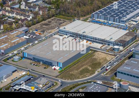 Luftaufnahme, Industriepark Schalker Verein, Europastraße, Gelsenkirchen-Bulmke-Hüllen, Gelsenkirchen, Ruhrgebiet, Nordrhein-Westfalen, Deutschland, DE Stockfoto