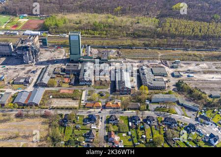 Luftaufnahme, Rückbau der Zeche Westerholt, ehemalige DSK Lippe Mine, Westerholt, Herten, Ruhrgebiet, Nordrhein-Westfalen, Deutschland, DE, Europa, Stockfoto