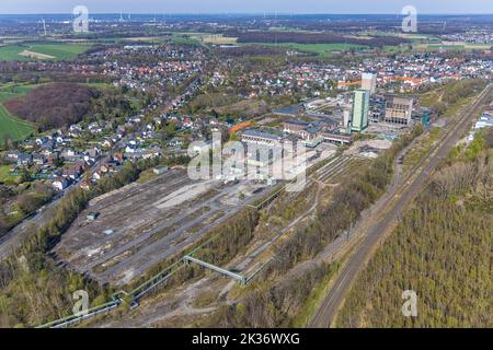 Luftaufnahme, Rückbau der Zeche Westerholt, ehemalige DSK Lippe Mine, Westerholt, Herten, Ruhrgebiet, Nordrhein-Westfalen, Deutschland, DE, Europa, Stockfoto