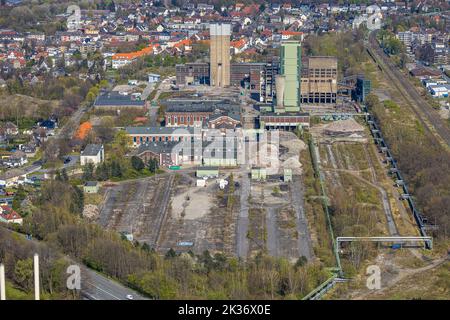 Luftaufnahme, Rückbau der Zeche Westerholt, ehemalige DSK Lippe Mine, Westerholt, Herten, Ruhrgebiet, Nordrhein-Westfalen, Deutschland, DE, Europa, Stockfoto