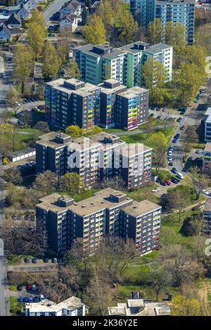 Luftaufnahme, Hochhaus zwischen Humperdinckstraße und auf dem Bauloh, Hohenlimburg, Hagen, Ruhrgebiet, Nordrhein-Westfalen, Deutschland, D Stockfoto