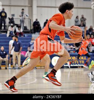 Das Highschool-Indoor-Basketballspiel Bishop Noll vs Lake Station in East Chicago Stockfoto