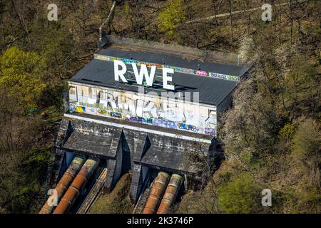 Luftaufnahme, RWE Pumpspeicherkraftwerk Koepchenwerk, Wittbräucke, Herdecke, Ruhrgebiet, Nordrhein-Westfalen, Deutschland, DE, Europa, Luftbild Stockfoto