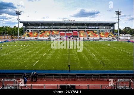 London, Großbritannien. 25.. September 2022. London, Großbritannien. 25. September 2022. Das Stonex Stadium mit seinem neuen West Stand ist komplett vorbereitet für das Allianz Cup Spiel zwischen Saracens Women und Bristol Bears Women am 25. September 2022 im StoneX Stadium, London, England. Foto von Phil Hutchinson. Nur zur redaktionellen Verwendung, Lizenz für kommerzielle Nutzung erforderlich. Keine Verwendung bei Wetten, Spielen oder Veröffentlichungen einzelner Clubs/Vereine/Spieler. Kredit: UK Sports Pics Ltd/Alamy Live Nachrichten Stockfoto
