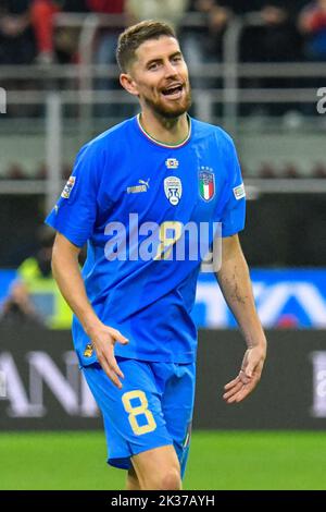 San Siro Stadium, Mailand, Italien, 23. September 2022, Italiens Jorgeinha während des Fußballspiels der UEFA Nations League zwischen Italien und England Stockfoto