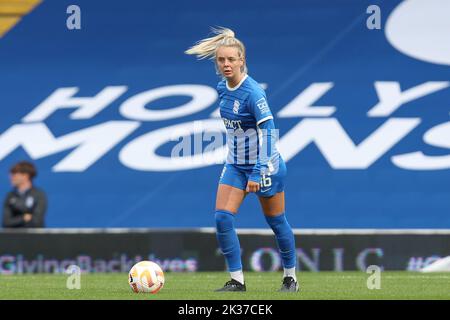 Mollie Green #16 von Birmingham City dribbelt den Ball während des Fa Women's Super League Spiels Birmingham City Women gegen Coventry United Women in St Andrews, Birmingham, Großbritannien, 25.. September 2022 (Foto von Simon Bissett/News Images) in Birmingham, Großbritannien am 9/25/2022. (Foto von Simon Bissett/News Images/Sipa USA) Stockfoto