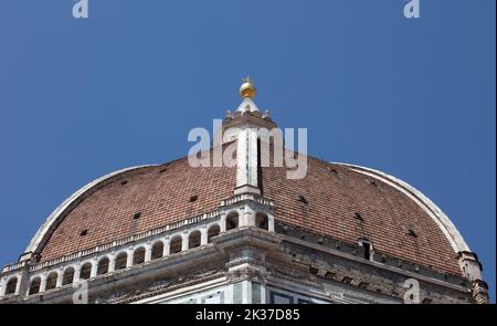 Detail der Renaissance-Kuppel von Brunelleschi, Santa Maria del Fiore, Kathedrale von Florenz. Stockfoto