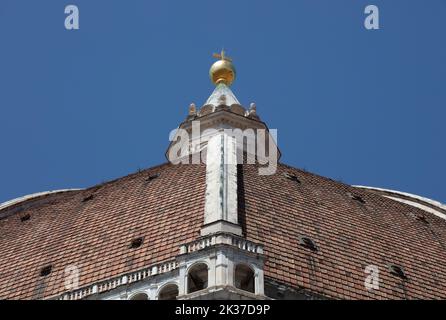 Detail der Renaissance-Kuppel von Brunelleschi, Santa Maria del Fiore, Kathedrale von Florenz. Stockfoto