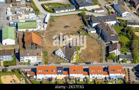 Luftaufnahme, Brownfield-Gelände für Bauvorhaben Hombergstraße 17 mit geplantem Pflegeheim- und Wohnkomplex, Niederzahnradhövel, Sprockhöv Stockfoto