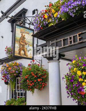 Das Bear Inn Crickhowell ist ein georgianisches Gasthaus im Brecon Beacons South Wales, Großbritannien Stockfoto