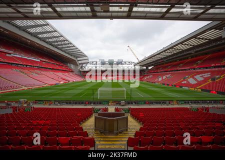 Liverpool, Großbritannien. 25. September 2022. Der Platz in Anfield vor der Barclays Womens Super League zwischen Liverpool und Everton in Anfield in Liverpool, England. (James Whitehead/SPP) Quelle: SPP Sport Press Foto. /Alamy Live News Stockfoto