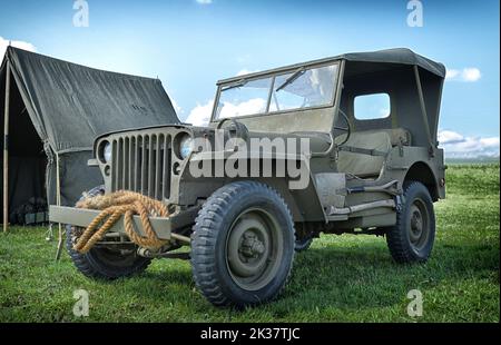 Alter WW II 1/4 Tonnen 4x4 LKW, Willys MB Stockfoto