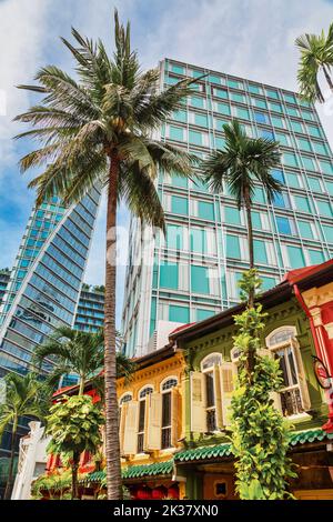 Immobilien in Emerald Hill Road, Republik Singapur. Emerald Hill liegt in der Nähe der Orchard Road, einer der Hauptverkehrsstraßen Singapurs. Es verfügt über p Stockfoto