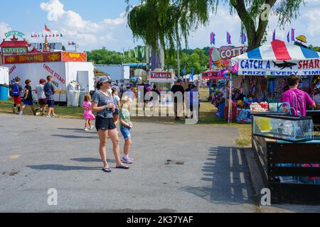 Elizabethtown, PA, USA – 26. August 2022: Die jährliche Elizabethtown Fair bietet Tier-, Landwirtschaft-, Wettbewerbs- und Handelsausstellungen und Angebote Stockfoto