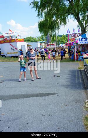 Elizabethtown, PA, USA – 26. August 2022: Die jährliche Elizabethtown Fair bietet Tier-, Landwirtschaft-, Wettbewerbs- und Handelsausstellungen und Angebote Stockfoto