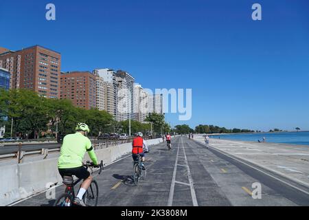 Chicago Lakefront Trail in der Gold Coast Gegend Stockfoto