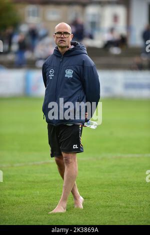 Featherstone, England -25.. September 2022 - Craig Lingard Cheftrainer von Batley Bulldogs. Rugby League Betfred Championship Semi Final, Featherstone Rovers vs Batley Bulldogs at Millenium Stadium, Featherstone, UK Credit: Dean Williams/Alamy Live News Stockfoto