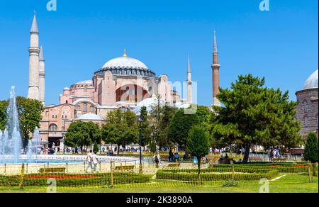 Hagia Sophia.Heilige große Moschee, und früher die Kirche der Hagia Sophia, einer der touristischen besuchten Orte Stockfoto