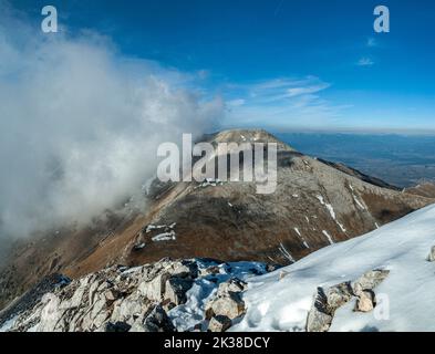 Pirin Berg, Kutelo Gipfel, Teil der wichtigsten Pirin Karstkamm, Balkan, Bulgarien Stockfoto