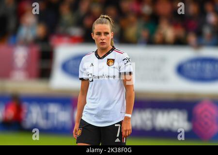 London, Großbritannien. 25. September 2022. Dagenham und Redbridge, England, September 25 2022. Ella Toone (7 Manchester United) 5 während des Barclays Womens Super League Fußballspiels zwischen West Ham United und Manchester United im Victoria Road Stadium, Dagenham, England. (Kevin Hodgson/SPP) Quelle: SPP Sport Press Photo. /Alamy Live News Stockfoto