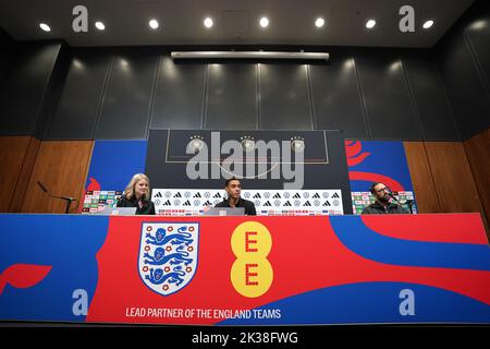 Deutschlands Jamal Musiala während einer Pressekonferenz im Wembley Stadium, London. Bilddatum: Sonntag, 25. September 2022. Stockfoto