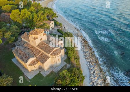 Luftaufnahme von Portonovo in der Region Marken in Italien Stockfoto