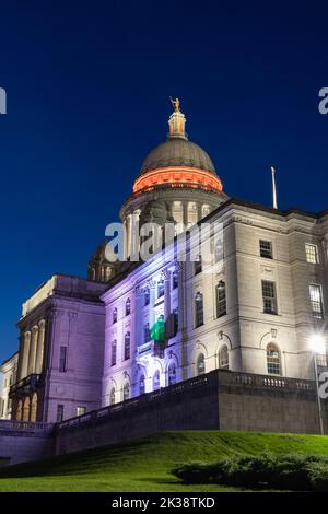 Rhode Island Hauptstadt Gebäude in der Dämmerung Stockfoto