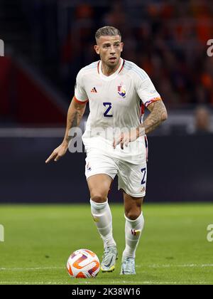 Amsterdam, Niederlande. 25. September 2022. AMSTERDAM - Toby Alderweireld von Belgien während des UEFA Nations League-Spiels zwischen den Niederlanden und Belgien in der Johan Cruijff Arena am 25. September 2022 in Amsterdam, Niederlande. ANP MAURICE VAN STEEN Kredit: ANP/Alamy Live Nachrichten Stockfoto