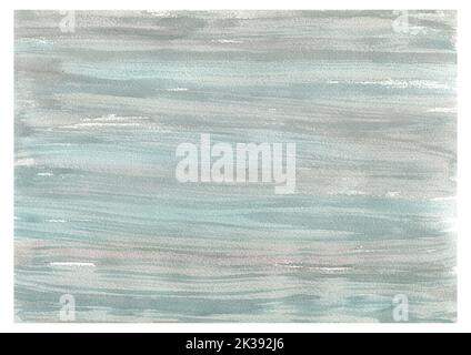 Der Aquarellhintergrund ist türkis und grau, die Textur eines alten bemalten Holzbretts. Abbildung aus einem großen Satz KOKOSNUSS. Zur Dekoration Stockfoto