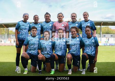 London, Großbritannien. 25. September 2022. Princes Park, London, England, 25. 2022. Sep London City Lionesses Team während des FA Women's Championship Spiels zwischen London City Lionesses gegen Durham im Princes Park London, England (Pedro Soares/SPP) Credit: SPP Sport Press Photo. /Alamy Live News Stockfoto