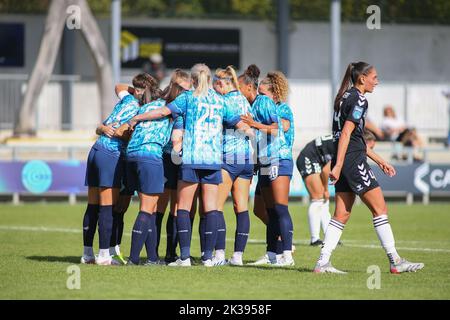London, Großbritannien. 25. September 2022. Princes Park, London, England, 25. 2022. Sep London City Lionesses Torfeiern während des FA Women's Championship Spiels zwischen London City Lionesses gegen Durham im Princes Park London, England (Pedro Soares/SPP) Credit: SPP Sport Press Photo. /Alamy Live News Stockfoto
