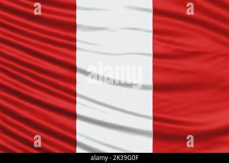 Peru Flagge Welle Nahaufnahme, nationale Flagge Hintergrund Stockfoto