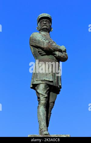 Denkmal für den französischen fünf-Sterne-General Charles Emmanuel Marie Mangin (1866-1925) in Metz (Moselle), Frankreich Stockfoto