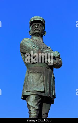 Denkmal für den französischen fünf-Sterne-General Charles Emmanuel Marie Mangin (1866-1925) in Metz (Moselle), Frankreich Stockfoto