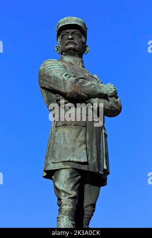 Denkmal für den französischen fünf-Sterne-General Charles Emmanuel Marie Mangin (1866-1925) in Metz (Moselle), Frankreich Stockfoto