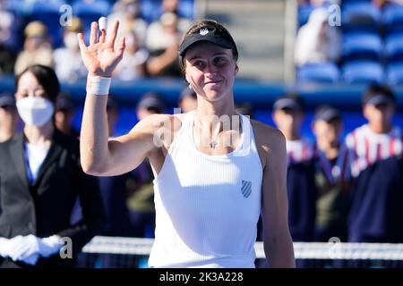 Tokio, Japan. 25. September 2022. Liudmila Samsonova (RUS), 25. September 2022 - Tennis : Einzel Siegerehrung im Ariake Colosseum während DER TORAY PAN PACIFIC OPEN TENNIS 2022 in Tokio, Japan. Quelle: SportsPressJP/AFLO/Alamy Live News Stockfoto