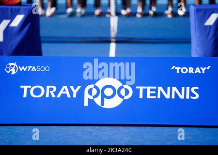 Tokio, Japan. 25. September 2022. General View, 25. September 2022 - Tennis : Einzel Siegerehrung im Ariake Colosseum während DER TORAY PAN PACIFIC OPEN TENNIS 2022 in Tokio, Japan. Quelle: SportsPressJP/AFLO/Alamy Live News Stockfoto