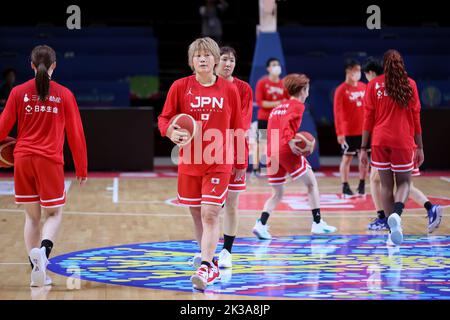 Sydney, Australien. 21. September 2022. Die Japanerin Maki Takada während einer Trainingseinheit vor der FIBA Women's Basketball World Cup 2022 in Sydney, Australien, 21. September 2022. Quelle: Yoshio Kato/AFLO/Alamy Live News Stockfoto