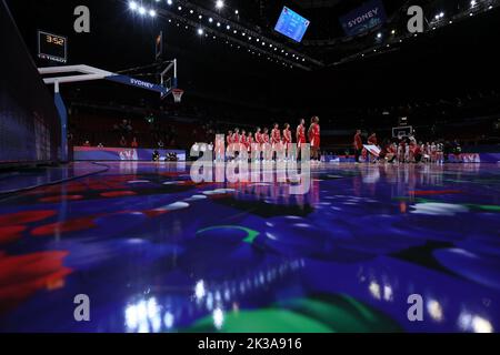 Sydney, Australien. 23. September 2022. Japan-Team vor dem FIBA Women's Basketball World Cup Group B Spiel 2022 zwischen Serbien 69-64 Japan beim Sydney Superdome in Sydney, Australien, 23. September 2022. Quelle: Yoshio Kato/AFLO/Alamy Live News Stockfoto