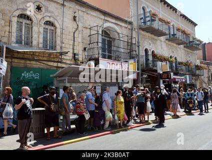 Agripas Straße in Jerusalem, Israel. Stockfoto