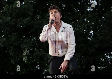 New York, NY - 24. September 2022: Charlie Puth tritt beim Global City Festival NYC im Central Park auf Stockfoto